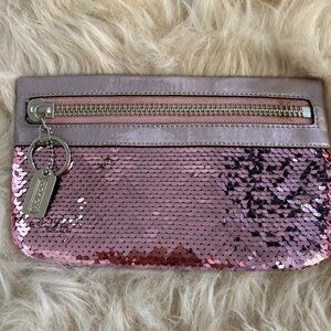 COACH Pink Poppy Sequin Spotlight Clutch